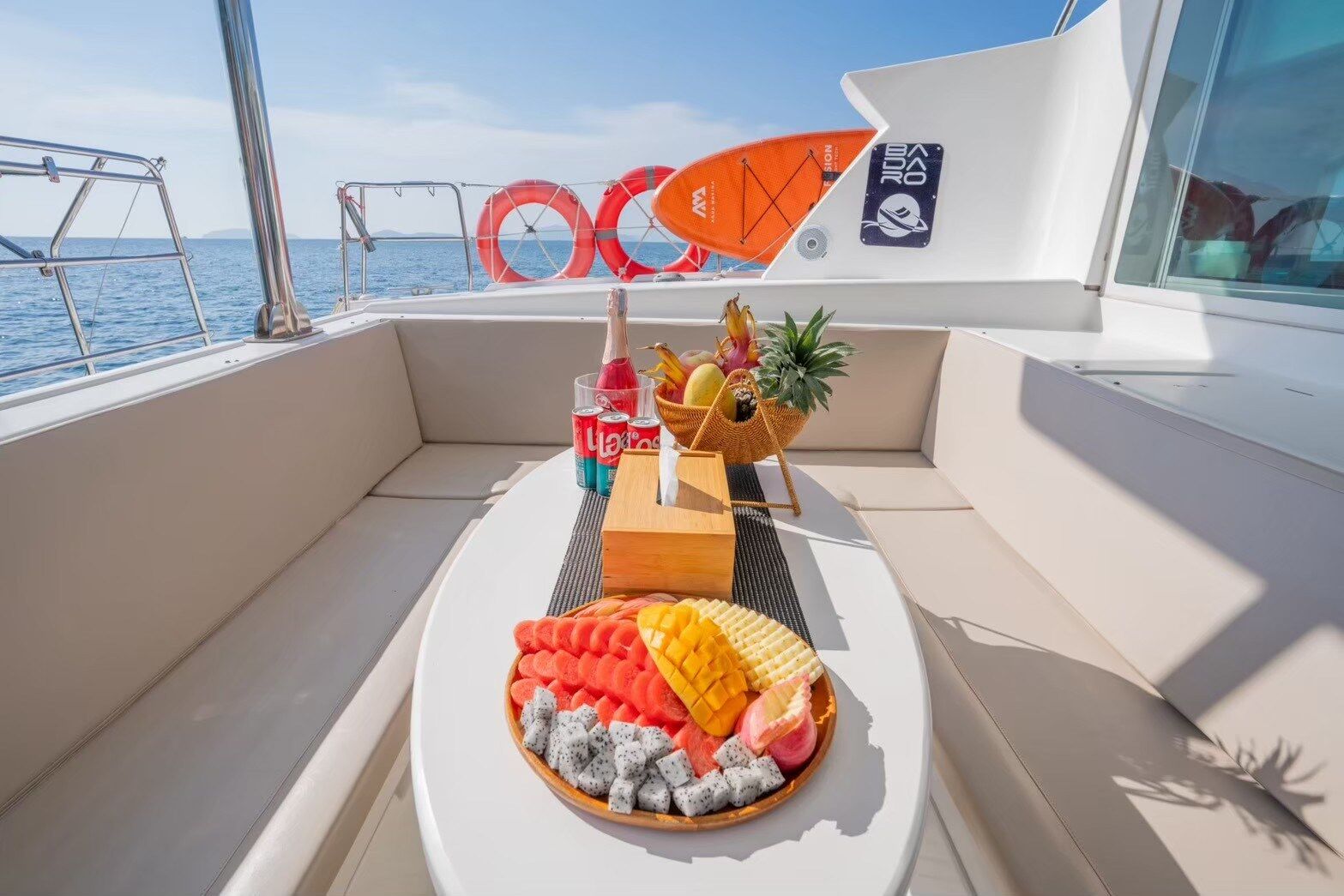 Catamaran charter Phuket with snorkeling kayak and paddle board